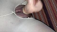 Torn stockings stuffed with dick into wet pussy