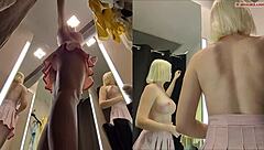 Hidden Camera Catches Upskirt Pussy And Big Tits In Fitting Room