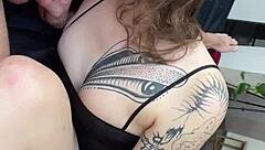 backstage blowjob during anal toys solo with hot tattoo teen 18+ - vertical pov