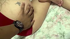 My hot stepmom steps out of the shower, and I get instantly hard.