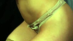 Nasty babe swallows cum facial blowbang