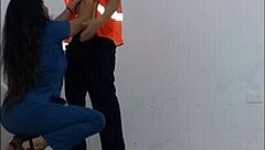 Beautiful Nurse Seduces Cleaner Office Fuck!