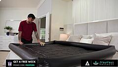 nuru massage turns naughty as cute ebony ameena green dives in