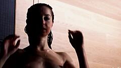 Sexy petite milf diana lark strips naked in bathtub