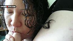 Brunette Teen 18+ Gives Oral and Facial