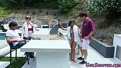 Group Teen Stepdaughters Get Hardcore Facials and Cum!