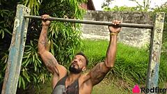 Training Niara Pessanha's ass outdoors with anal and DP