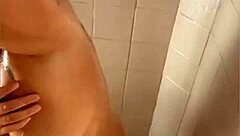 a hot woman takes a bath while flashing in public