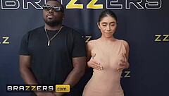 Brazzers: Violet Myers shows off her asshole to paparazzi in interracial cheating with big black cock