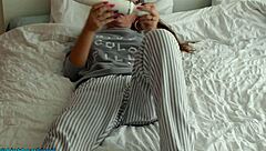 Blonde Milf With Small Waist And Fake Tits Uses Huge White Vibrator On Shaved Pussy