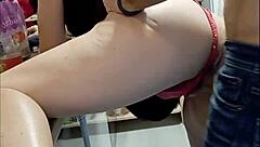 french slut in black satin lingerie gives deepthroat blowjob pov 😈