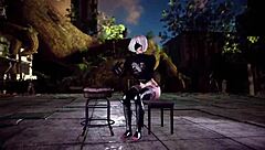 急躁顺从的2B带着肛塞色情舞蹈