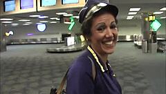 Milf Stewardess Wrecked by Black Dick in Stockings Cumshot