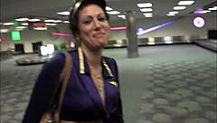 Milf Stewardess Wrecked by Black Dick in Stockings Cumshot
