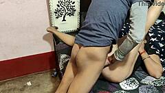 young indian maid cleans the house