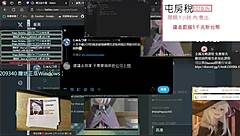 playing pc game with cute pussy companion