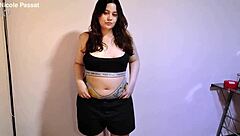 this cute tubby babe spreads her nasty asshole just for you