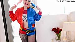 arielle aquinas blows huge cock like harley quinn