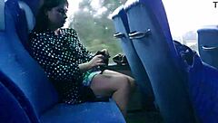 Hot mom boldly seduces stranger on crowded public bus