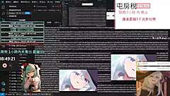 playing pc game with cute pussy companion