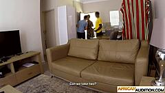 Hey, pure African model shows up with boyfriend for audition