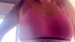 Gym training with anal plug excitement