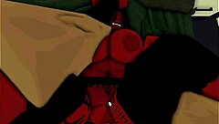 Watch the curvy demon girl ride that monster cock!