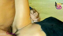 Hot babe struggles with massive cock outdoors