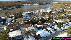 oh god, siblings fuck stepsister to warm up their bodies!