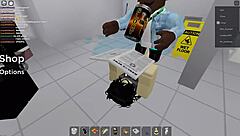 Two people explore roblox adventures and public restroom encounters