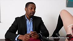 Big black cock pounds curvy hottie on teacher's desk 😈