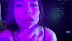 Lexi Smokes And Masturbates With Vibrator! Big Nipples And Pussy On Display!