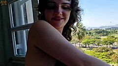 Huge cum load in her beautiful mouth, interracial couple