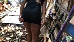 Brazilian Wife's Anal Pain in Woods