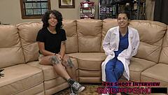 Nicole Luvas undergoes her yearly physical examination.