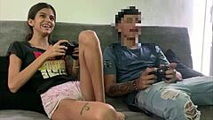 I suck my stepbrother's cock and fuck at stepparents' house!