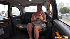 Female Fake Taxi Driver Amazed by Huge Tits