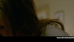 alexandra daddario strips naked on the sofa, ripping her clothes off