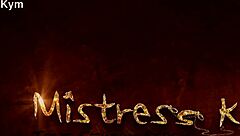 Mistress Kym teases and plays with nipples of chastity slave in bdsm session