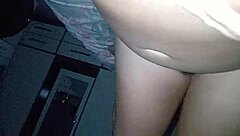 Chubby latina masturbates with dildo moaning.