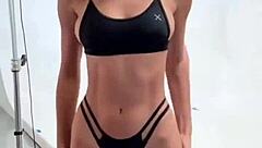 Boutinela showcases all black bikini compilation with thong and panties