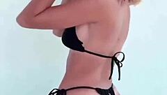 Boutinela showcases all black bikini compilation with thong and panties