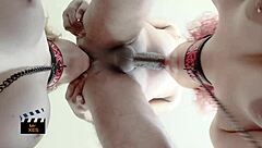 in this hardcore amateur interracial threesome, the blonde and redhead endure rough deepthroat, facefuck, rimjob, and pissing