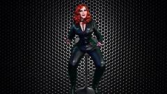 Granny Carmen Sucks Gloved Metal Cock Deep!