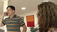 Can a horny brunette’s big boobs seduce anyone with blowjob skills?