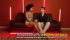 Steaming Brunette Blowjob In Kitchen