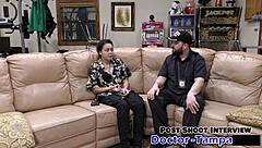 Dr. Tampa gives Mara Luv her university entrance physical, checking her pierced nipples and shaved pussy