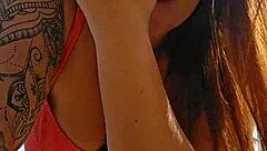 I'm recording a video on the beach to provoke the guys with flashing