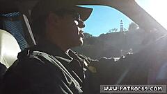 Police Pull Over Brunette For Intense Cavity Search! Assfucking And Ass To Mouth Action!