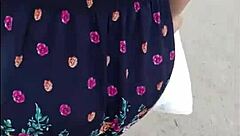 Madura upskirt in public, damn she gave it up!